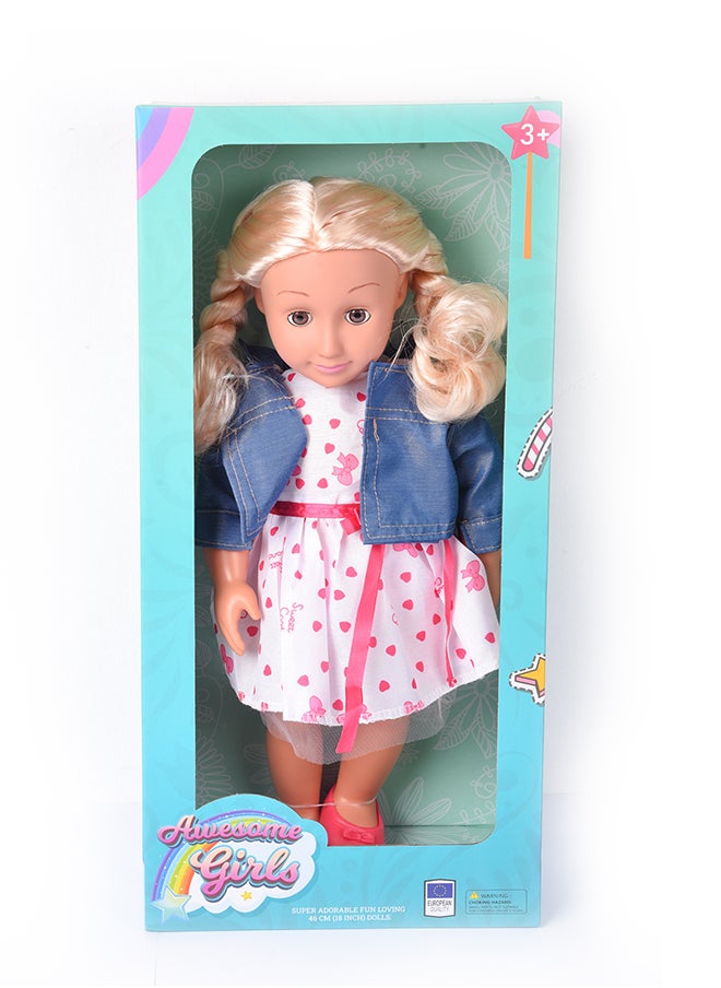 AWESOME GIRLS - Awesome Girls Clara Doll 18 Inch | Fashion Doll with Rooted Hair & Inset Eyes | Safe, Hypoallergenic, Non-Toxic, BPA-Free | Inspires Creativity & Aspirational Play - Image 1
