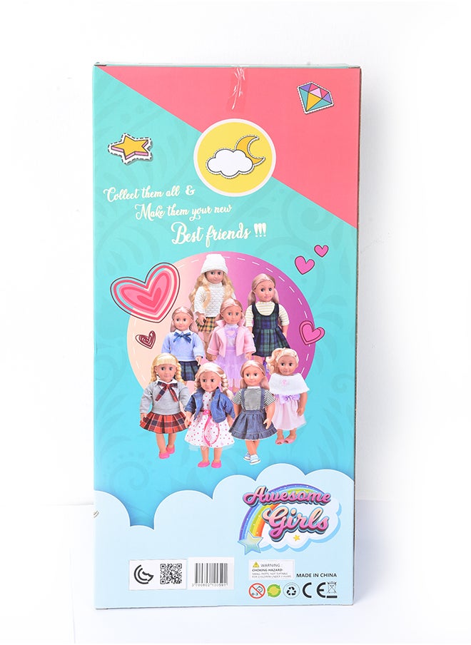 AWESOME GIRLS - Awesome Girls Clara Doll 18 Inch | Fashion Doll with Rooted Hair & Inset Eyes | Safe, Hypoallergenic, Non-Toxic, BPA-Free | Inspires Creativity & Aspirational Play - Image 1