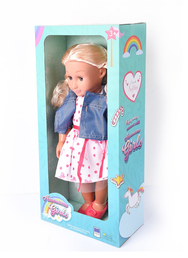 AWESOME GIRLS - Awesome Girls Clara Doll 18 Inch | Fashion Doll with Rooted Hair & Inset Eyes | Safe, Hypoallergenic, Non-Toxic, BPA-Free | Inspires Creativity & Aspirational Play - Image 1
