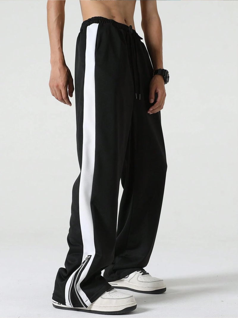 Jump Cuts Men Colorblock Black & White Polyester Zipper Cargo Pant - Image 5