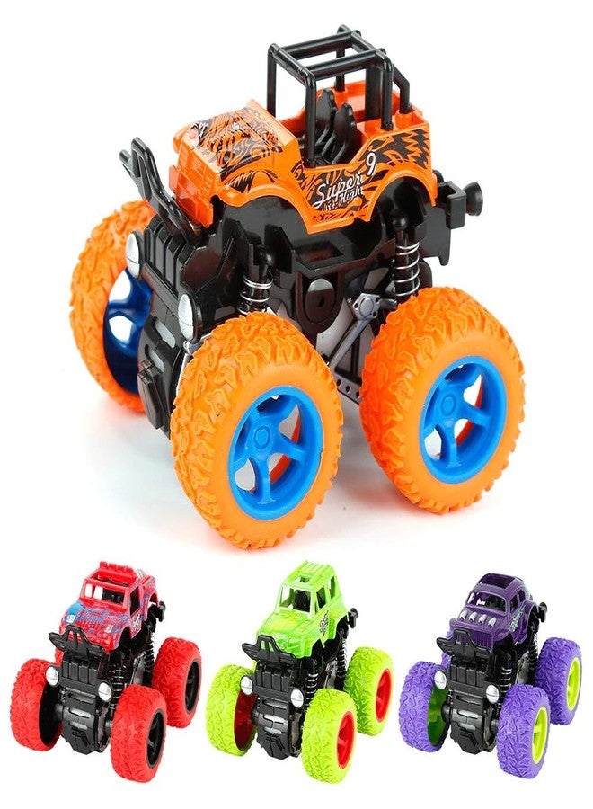 VGRASSP Mini Monster Trucks Friction Powered Cars for Kids, Toddler Toys Inertia Car Toys (Set of 4) (Set of 4) - Image 1