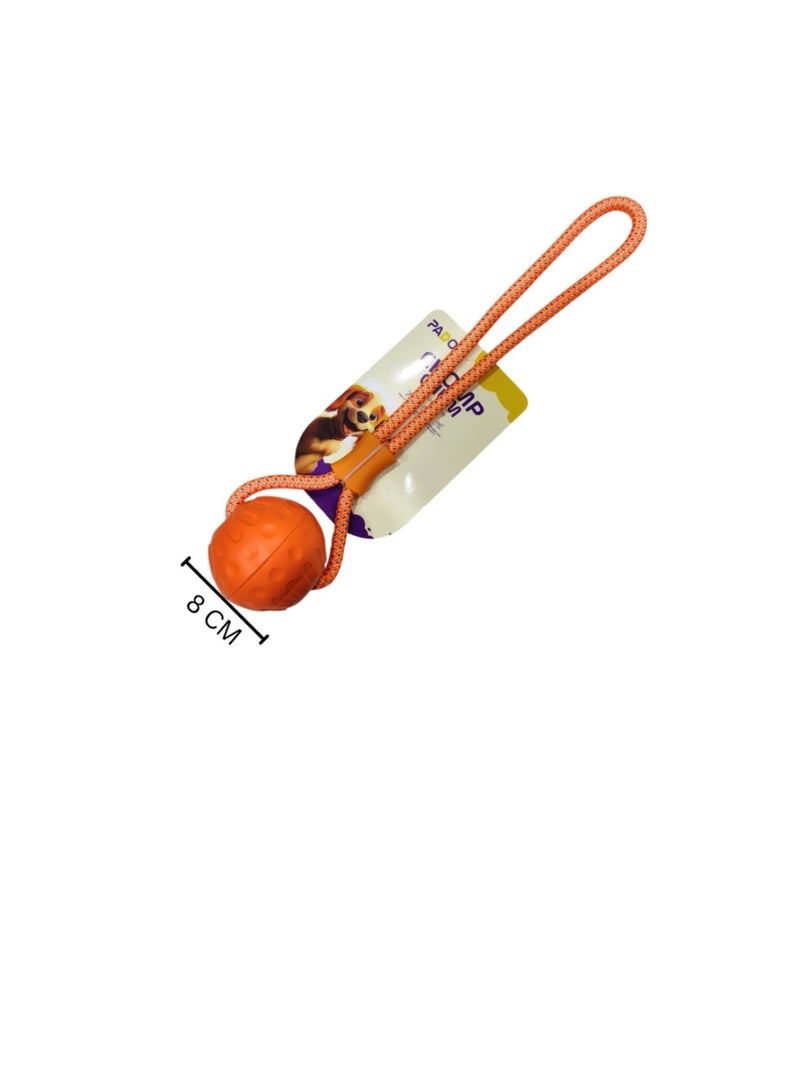 Pado Chomp Chum Ball With Rope EVA Toy-Orange [⌀8cm,Rope Length:35cm]