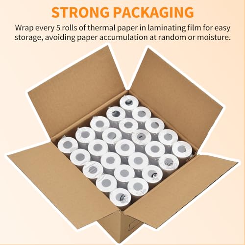 PAPRMA 2 1/4'' x 50' Thermal Receipt Paper 50 Rolls, 2.25x50ft Receipt Roll Cash Register Paper - For Credit Card Machine POS Terminal Clover Mini Verifone - Image 5