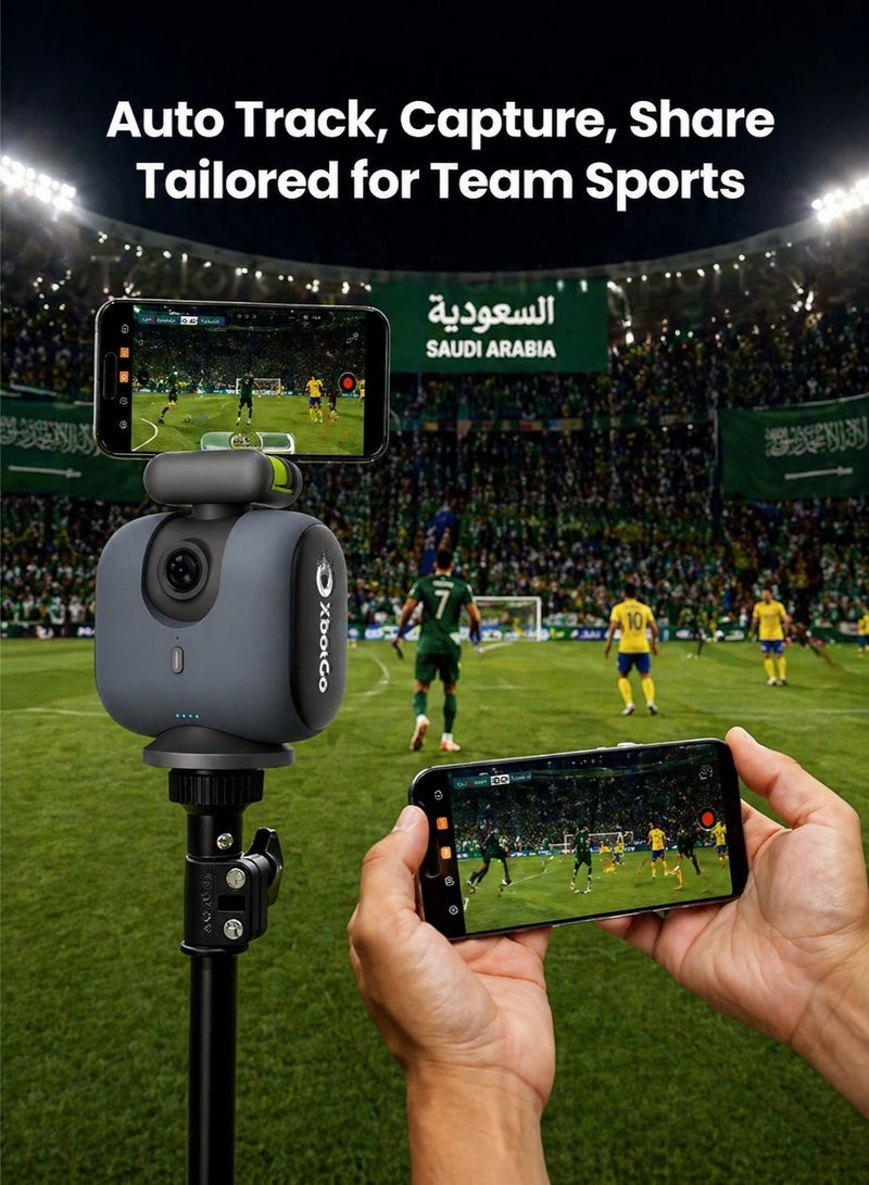 إكس بوكس ​​جو كاميرا XbotGo الذكية للرياضة بتقنية الذكاء الاصطناعي، بزاوية رؤية حصرية لكريستيانو رونالدو في كأس السعودية لكرة القدم 2026 - دقة 4K بمعدل 60 إطارًا في الثانية، مخصصة لمتابعة كرة القدم وكرة السلة، مناسبة للرياضات الجماعية والبث المباشر، لا تحتاج إلى اشتراك، متوافقة مع أنظمة iOS وAndroid (أخضر ليموني) - Image 2