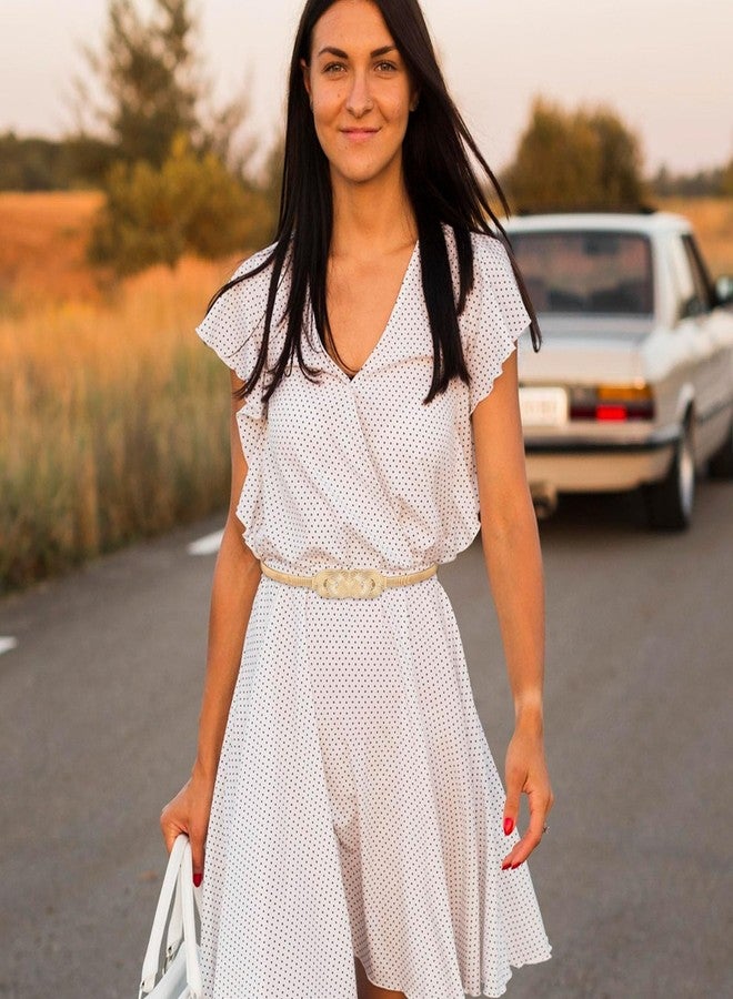 Xinjoduz Xindojuz Gold Belt for Dresses Women Fancy, Gold Chain Belt Women Jeans Pants Fashion Skinny Metal Cinch Belts Elastic Waistband Skinny Thin Girdle Waist Belts for Girls (24-40 Inches) - Image 4