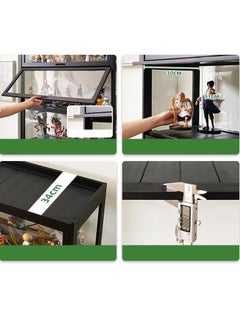 Rubik Display Showcase Cabinet with Acrylic Window Doors & All Sides Transparent For Action Figures, Toys, Awards, Collections Black  - Image 3
