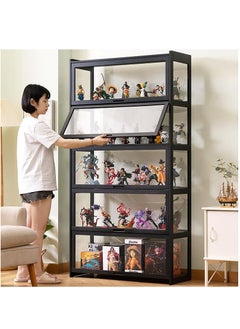 Rubik Display Showcase Cabinet with Acrylic Window Doors & All Sides Transparent For Action Figures, Toys, Awards, Collections Black  - Image 5