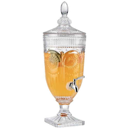 Bellemax 3 LTR Glass Beverage Dispenser with Tap, Drink Dispensers for Beer, Water, Cocktails, Detox Drinks & More Perfect for Parties,Bars,Restaurants,Weddings Decoration,Daily Uses (BX-01) - Image 1
