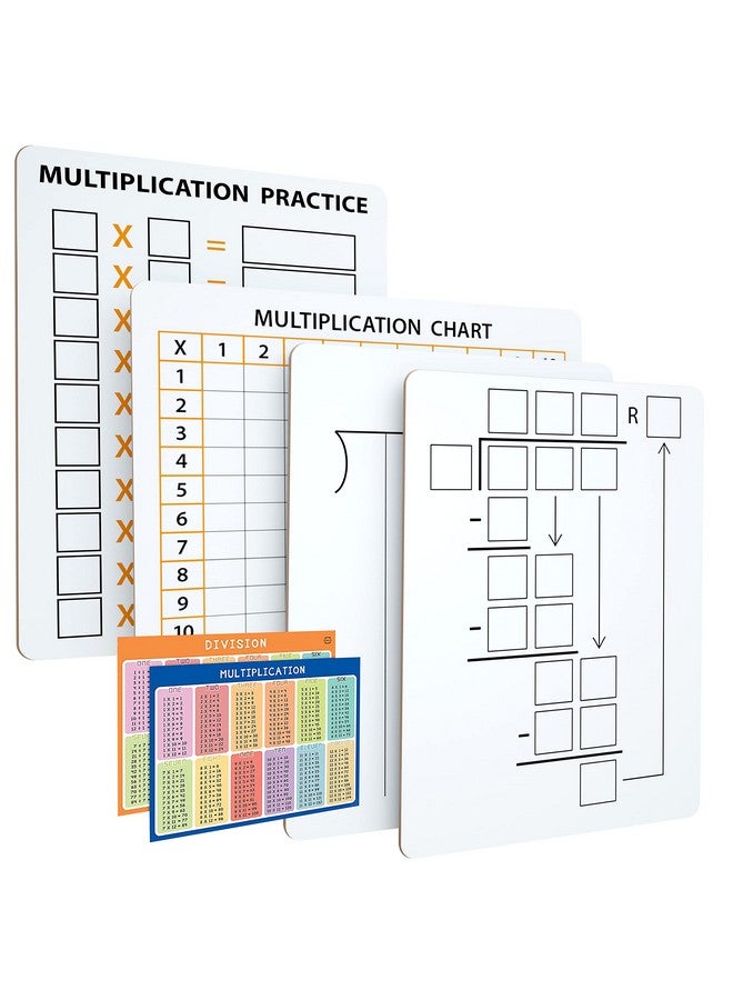 Scribbledo Dry Erase Division Multiplication Chart Whiteboard & Division Practice White Board Double Sided Times Table Math Manipulatives For Kids Students Classroom And Home Whiteboard Lapboard - Image 1