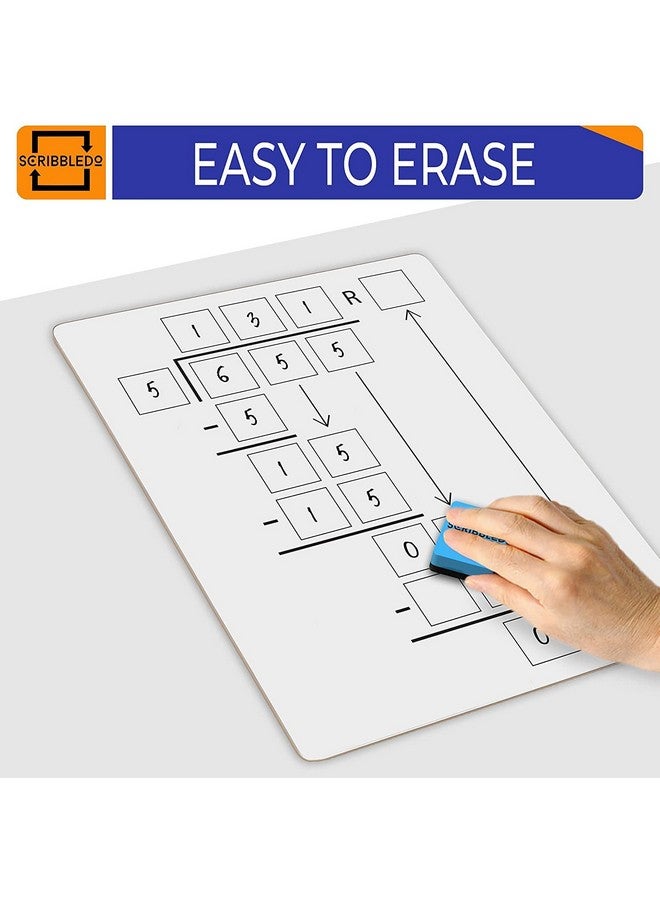 Scribbledo Dry Erase Division Multiplication Chart Whiteboard & Division Practice White Board Double Sided Times Table Math Manipulatives For Kids Students Classroom And Home Whiteboard Lapboard - Image 5