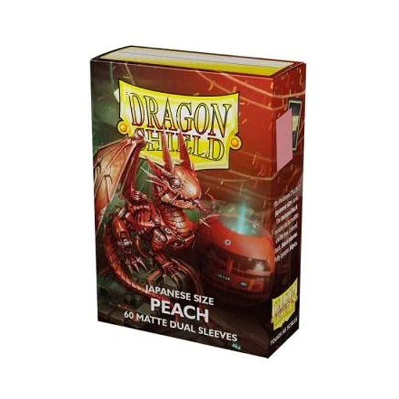 أركان تينمن الأكمام Arcane Tinmen Dragon Shield- ياباني غير مريح: الأكمام المزدوجة Peach 60ct- بطاقة سلسة ومتسقة- متوافقة مع Yugioh & Cardfight Vanguard Black (AT-15153) - Image 1