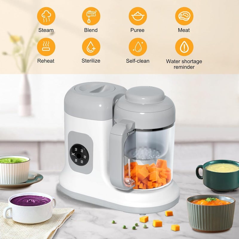 Exrp Baby Food Maker - One Button Rotate & Press Control, Baby Food in Minutes, Processor Steamer Puree Blender, Auto Cooking & Stirring, Healthy Homemade Food for Infants & Toddlers - Image 2