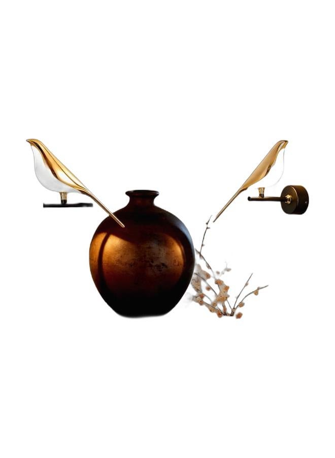 2 Piece Bird Lamp Set, Magpie LED Table Lamp and Gold Bird Wall Light for Bedroom Bedside Living Room - Image 1