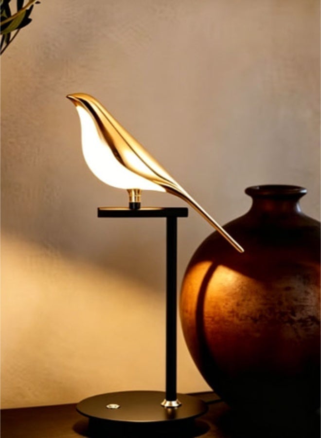 2 Piece Bird Lamp Set, Magpie LED Table Lamp and Gold Bird Wall Light for Bedroom Bedside Living Room - Image 3