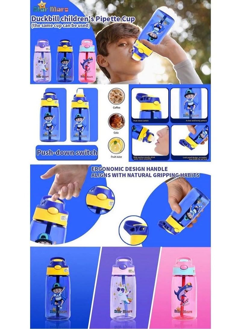 ستارمارز زجاجة مياه ستارمارز كيدز سيبر – تصميم كرتوني مانع للتسرب للبنات – 480 مل – بنفسجي - Image 3