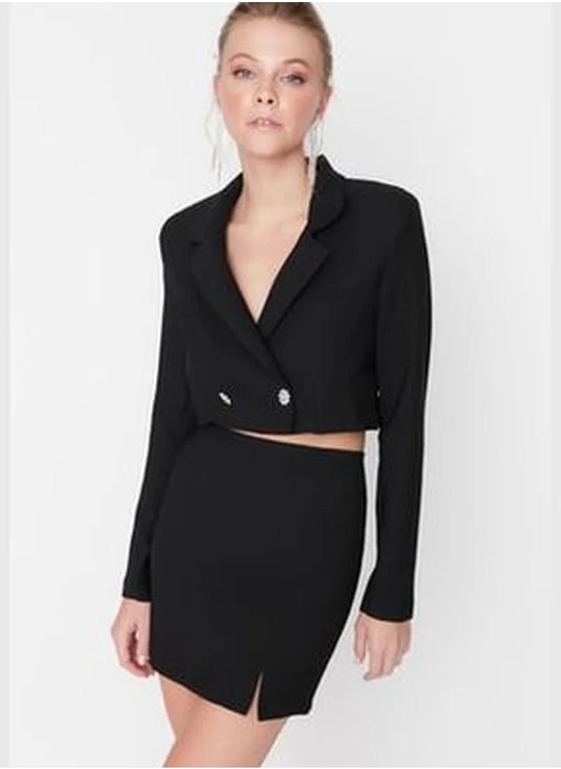 trendyol Black Woven Skirt TPRAW23ET00014