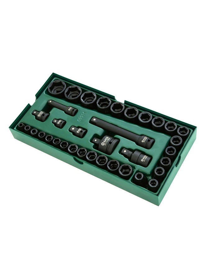 SATA GL09914 36-Piece 3/8" and 1/2" Drive 6 Point Metric Impact Socket Tray Set - Image 2