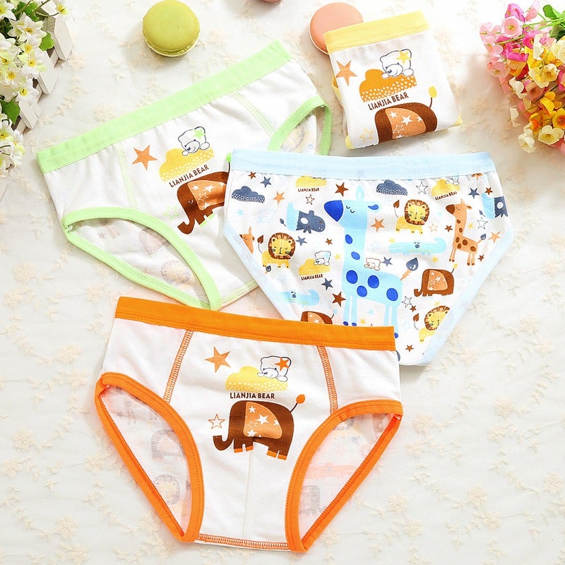 Korean Style Cotton Boys Boxer Briefs 3093 color mixing 