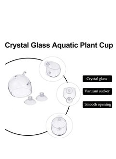 KASTWAVE 2 Pcs Plant Pot Aquarium Decor Aquatic Plant Cup with 2 Suction Cup, Crystal Glass Pot for Fish Tank Aquarium Aquascape  - Image 4