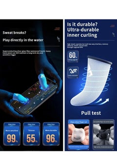 FlyDigi 1 Pair Mobile Game Finger Sleeve Gray Sweatproof Anti-slip Touch Screen And Breathable Finger Cover For COD/PUBG/ROS And Many Other Games  - Image 3