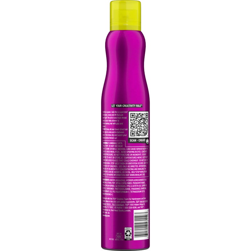 BED HEAD Bead Head by TIGI Queen for a Day Thickening Spray - For Insane Volume & Texture - For Fine Hair - Finish on Wet Hair & Blow Dry - Premium Hair Care Products for Women & Men - 10.5 oz (5 Pack) - Image 3