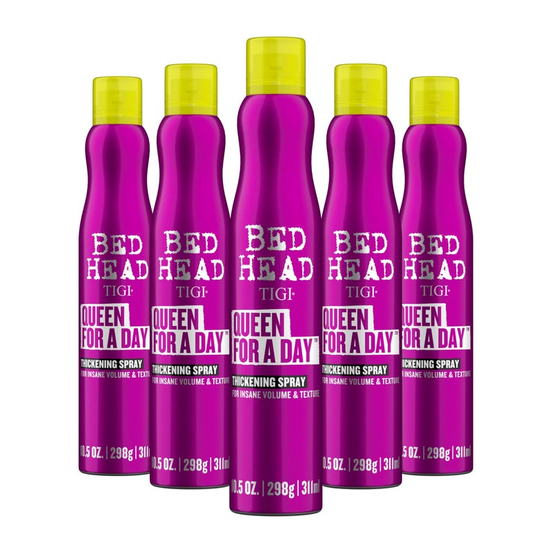 BED HEAD Bead Head by TIGI Queen for a Day Thickening Spray - For Insane Volume & Texture - For Fine Hair - Finish on Wet Hair & Blow Dry - Premium Hair Care Products for Women & Men - 10.5 oz (5 Pack) - Image 1