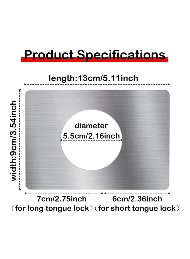 KASTWAVE Door Reinforcement Plate, 2 pcs Stainless Steel Door Knobs Fixing Plate Bracket, Steel Door Lock Repair Plate Door Lock Repair kit for Doors Inside Upgrade Night Lock to Defend Your Home - Image 2