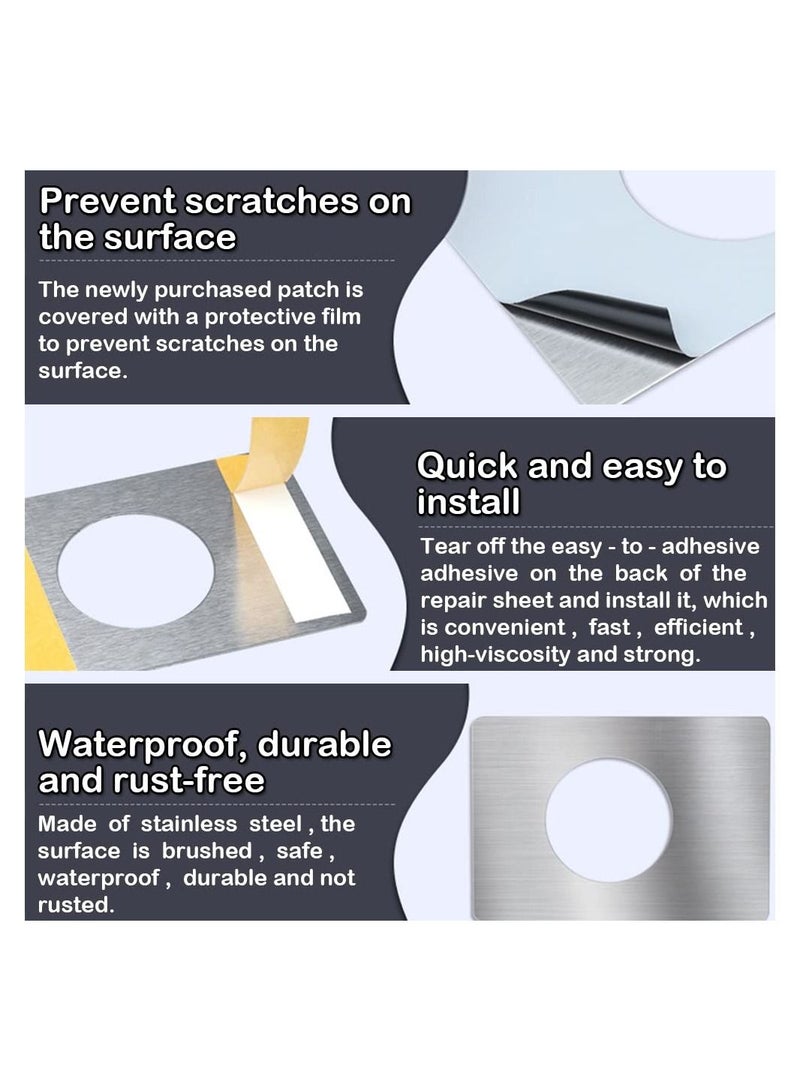 KASTWAVE Door Reinforcement Plate, 2 pcs Stainless Steel Door Knobs Fixing Plate Bracket, Steel Door Lock Repair Plate Door Lock Repair kit for Doors Inside Upgrade Night Lock to Defend Your Home - Image 4
