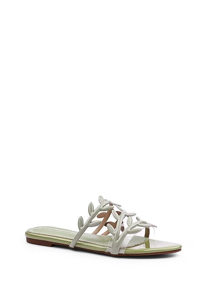 أيقون صنادل نسائية مسطحة مفتوحة من الأمام