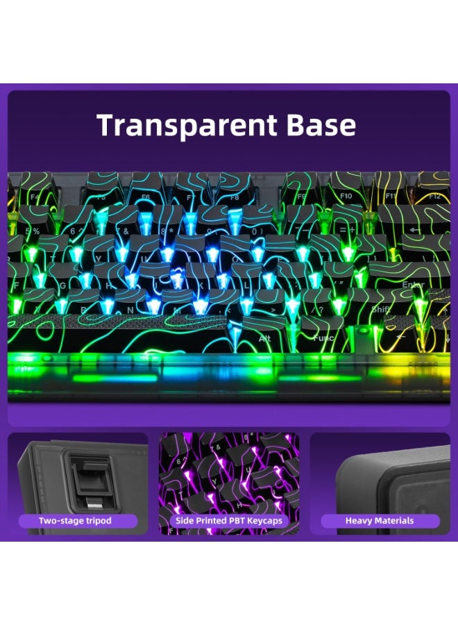 زورنر لوحة مفاتيح ألعاب ميكانيكية لاسلكية ZORNHER ZH980، لوحة مفاتيح مخصصة قابلة للتبديل السريع، 95% باللون الأسود، مع لوحة أرقام، أغطية مفاتيح طبوغرافية سوداء، مفاتيح خطية ذات صوت كريمي، بالحجم الكامل، 2.4 جيجاهرتز/USB-C/BT5.0 - Image 5