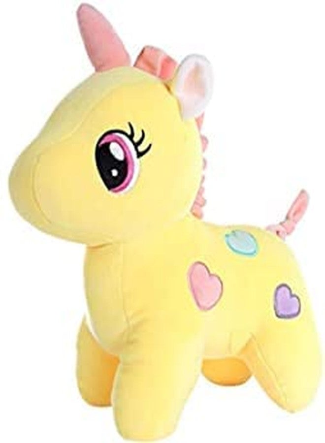 Future Shop Cute Detective Cartoon Character Soft Stuffed Plush Animal Toy for Kids Home Room Decoration (Yellow Unicorn) - Image 1