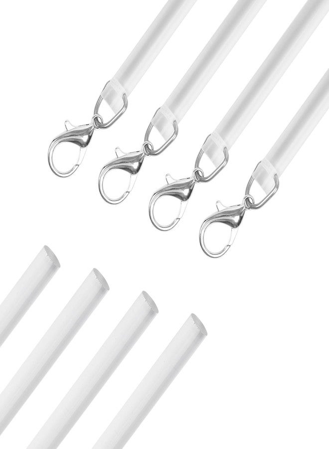 SUNKOO 4 Pack 12" Clear Acrylic Curtain Pull Rod with Hook, Transparent Drapery Wand Replacement for Curtains, Easy Reach Window Opener Accessory for Home & Office - Image 1
