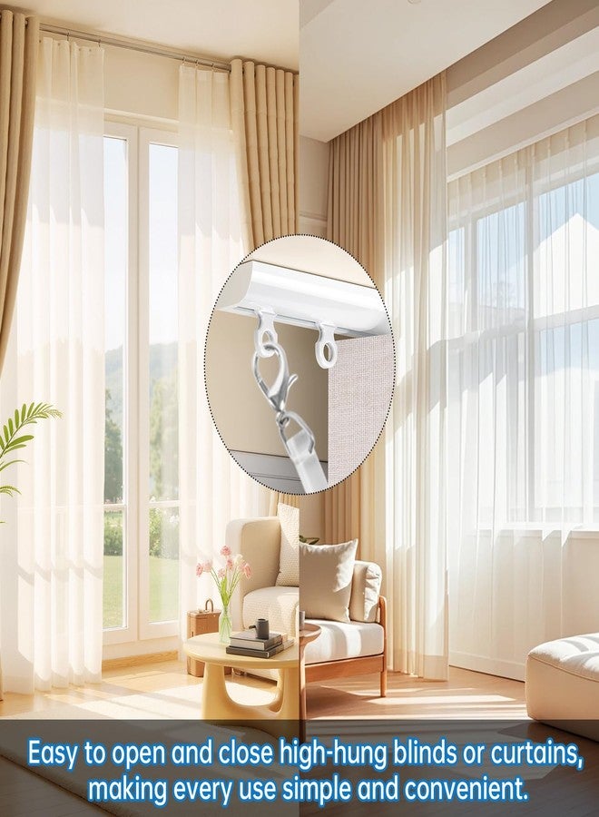 SUNKOO 4 Pack 12" Clear Acrylic Curtain Pull Rod with Hook, Transparent Drapery Wand Replacement for Curtains, Easy Reach Window Opener Accessory for Home & Office - Image 5