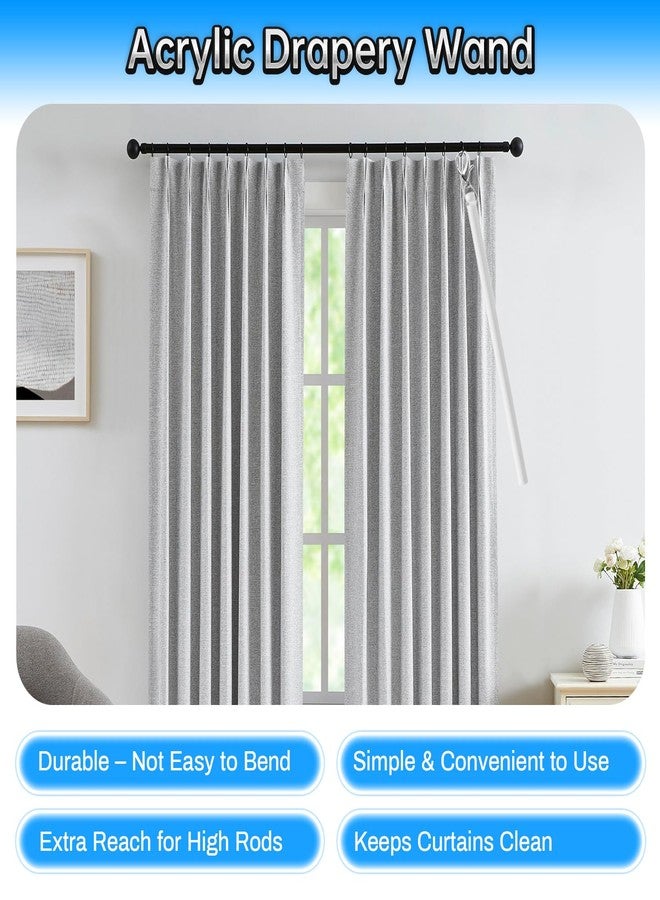 SUNKOO 4 Pack 12" Clear Acrylic Curtain Pull Rod with Hook, Transparent Drapery Wand Replacement for Curtains, Easy Reach Window Opener Accessory for Home & Office - Image 3