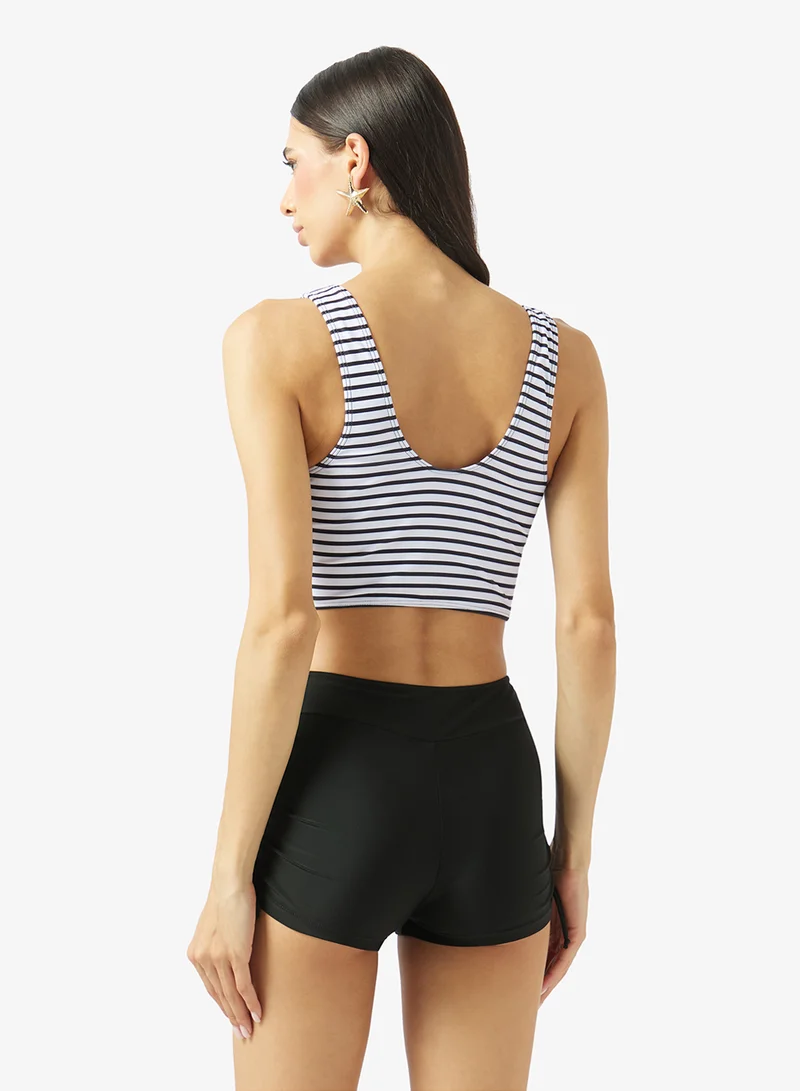 ELLA Striped Bikini Top & Swim Shorts Set