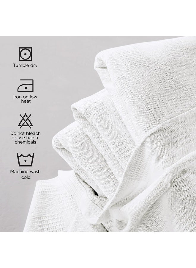 Utopia Bedding 100% Cotton Blanket (King Size - 90x108 Inches) 350GSM Lightweight Thermal Blanket, Soft Breathable Blanket for All Seasons (White) - Image 2