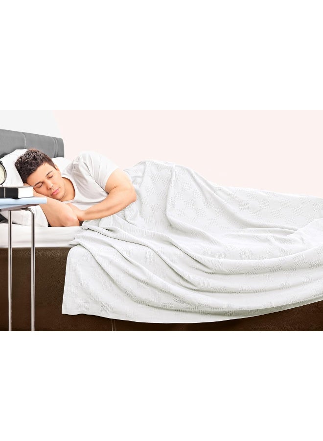 Utopia Bedding 100% Cotton Blanket (King Size - 90x108 Inches) 350GSM Lightweight Thermal Blanket, Soft Breathable Blanket for All Seasons (White) - Image 4
