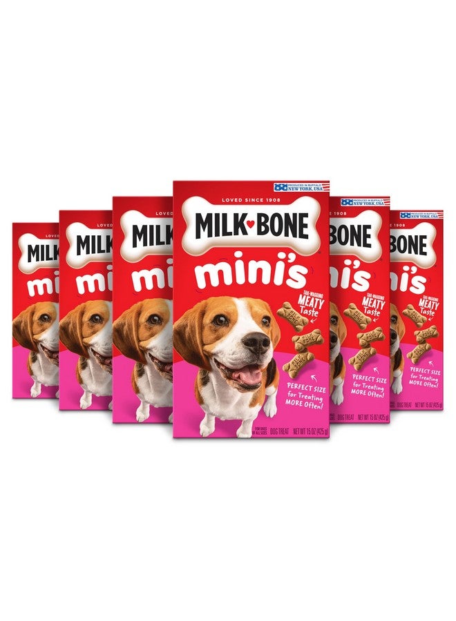 MILK-BONE Milk-Bone Mini's Original Dog Biscuits, 15 Ounce (Pack of 6)  - Image 1