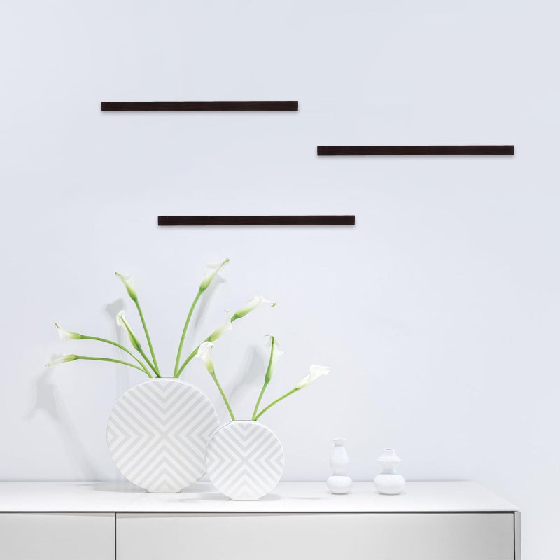 Teak Wood Floating Wall Shelf 30x20cm Bathroom Storage Rack for Home Decor - Image 3