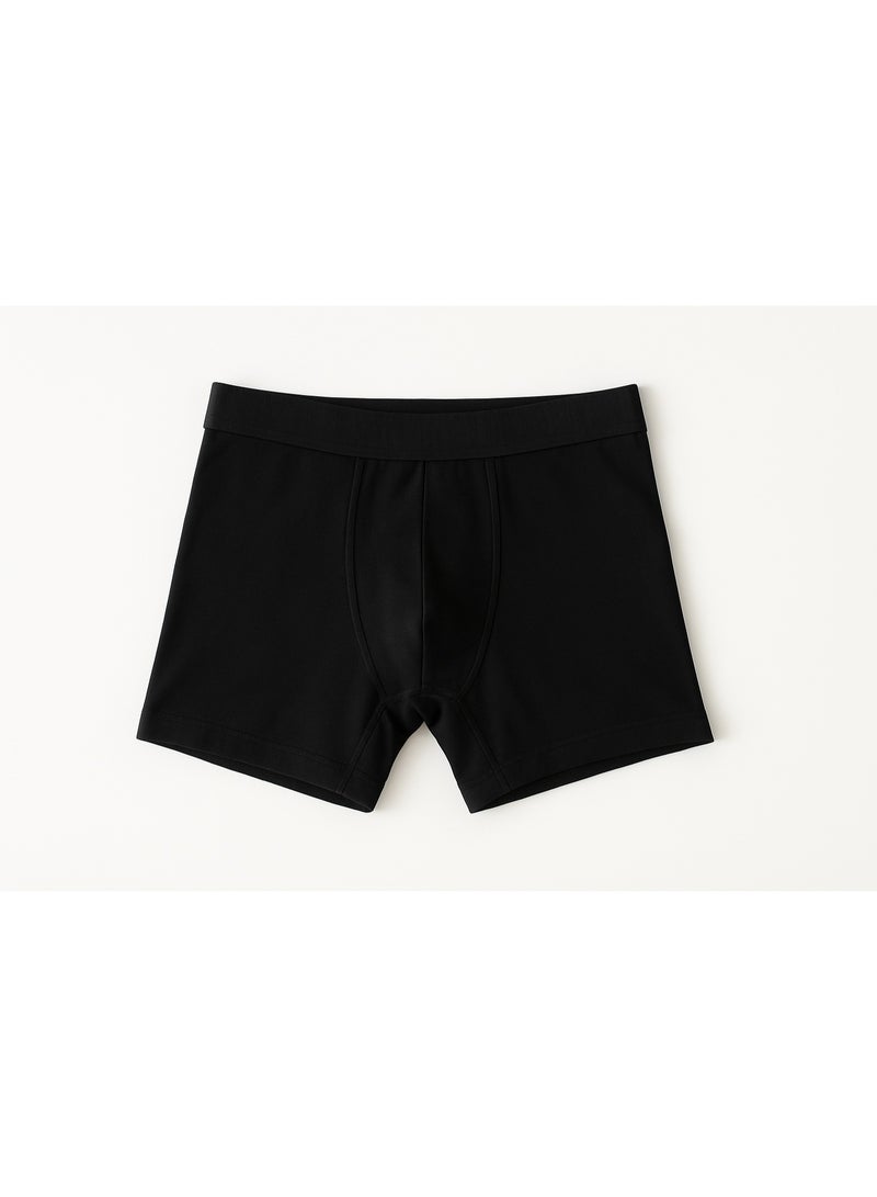 100% 3 بوكسرات رجالية قطنية مريحة بلون أسود – خامة ناعمة مرنة وتصميم أنيق - Image 1