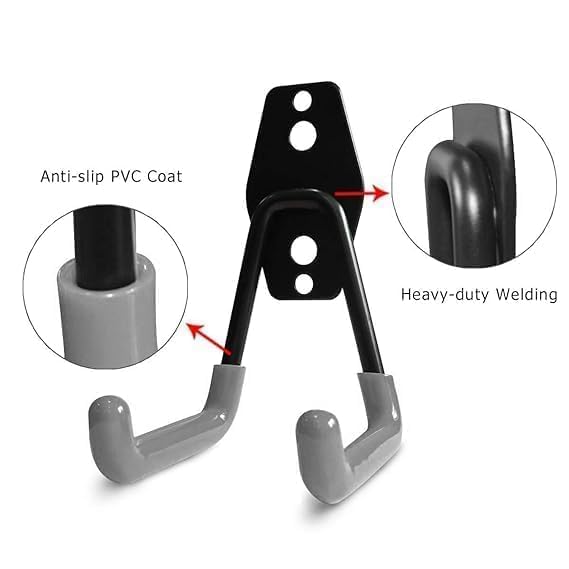 Shipline Garage Storage Hooks Heavy Duty Ladder Hooks for Wall Garage Hooks Mount Storage Organizer with AntiSlip Coating Hangers and Combinable Wall Mount Garage Hooks - Image 4