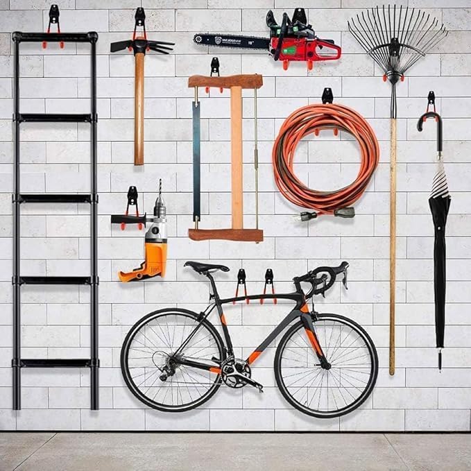 Shipline Garage Storage Hooks Heavy Duty Ladder Hooks for Wall Garage Hooks Mount Storage Organizer with AntiSlip Coating Hangers and Combinable Wall Mount Garage Hooks - Image 3
