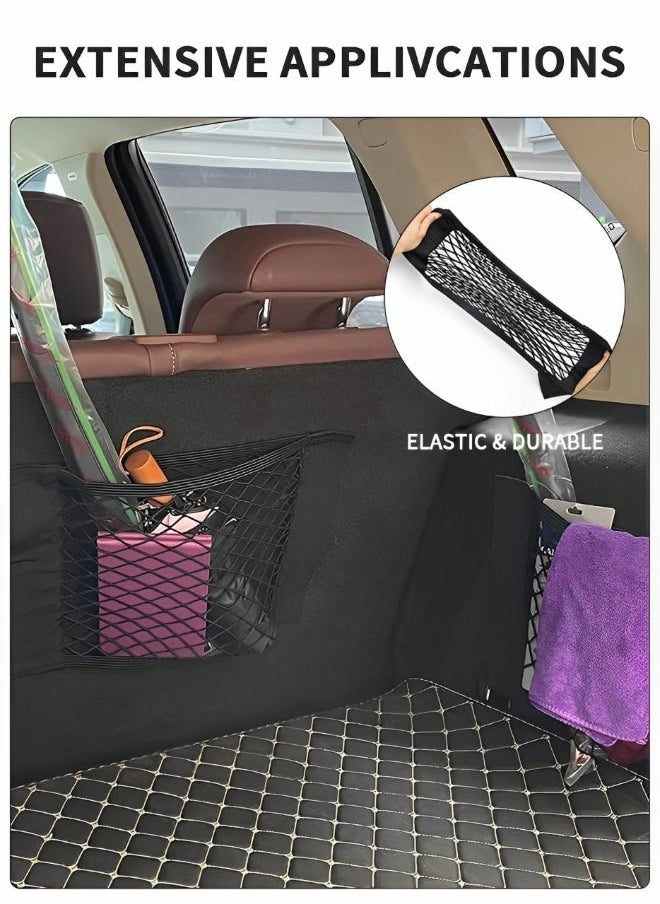 GROIC - Universal Mesh Cargo Net Car Storage, 2-Layer Net Sticker Organizer Pouch Bag Storage Mesh Net for Car SUV Trunk Storage 2 Pack 50*25CM - Image 1