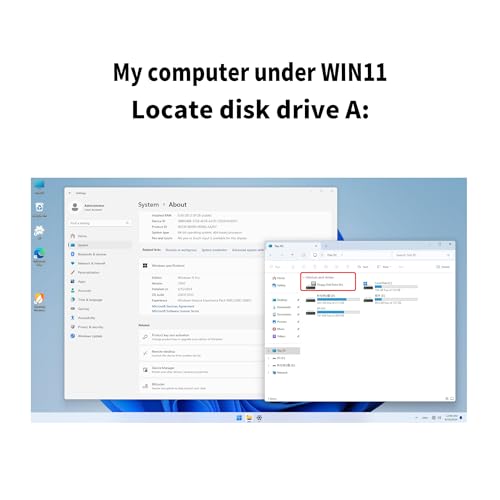 YEY USB Floppy Drive,Floppy Disk Reader 3.5-inch External Portable 1.44 MB FDD for Windows XP/7/8/10/11 PC Laptop Plug and Play No Extra Drivers– Black - Image 3