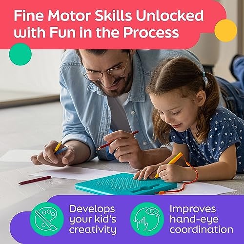 AYNAT FUN Magnetic Drawing Board for Kids Toddlers with Beads and Magnet Stylus Pen Magnetic Tablet Toy for Airplane Car Ride Activities for Kids - Image 5