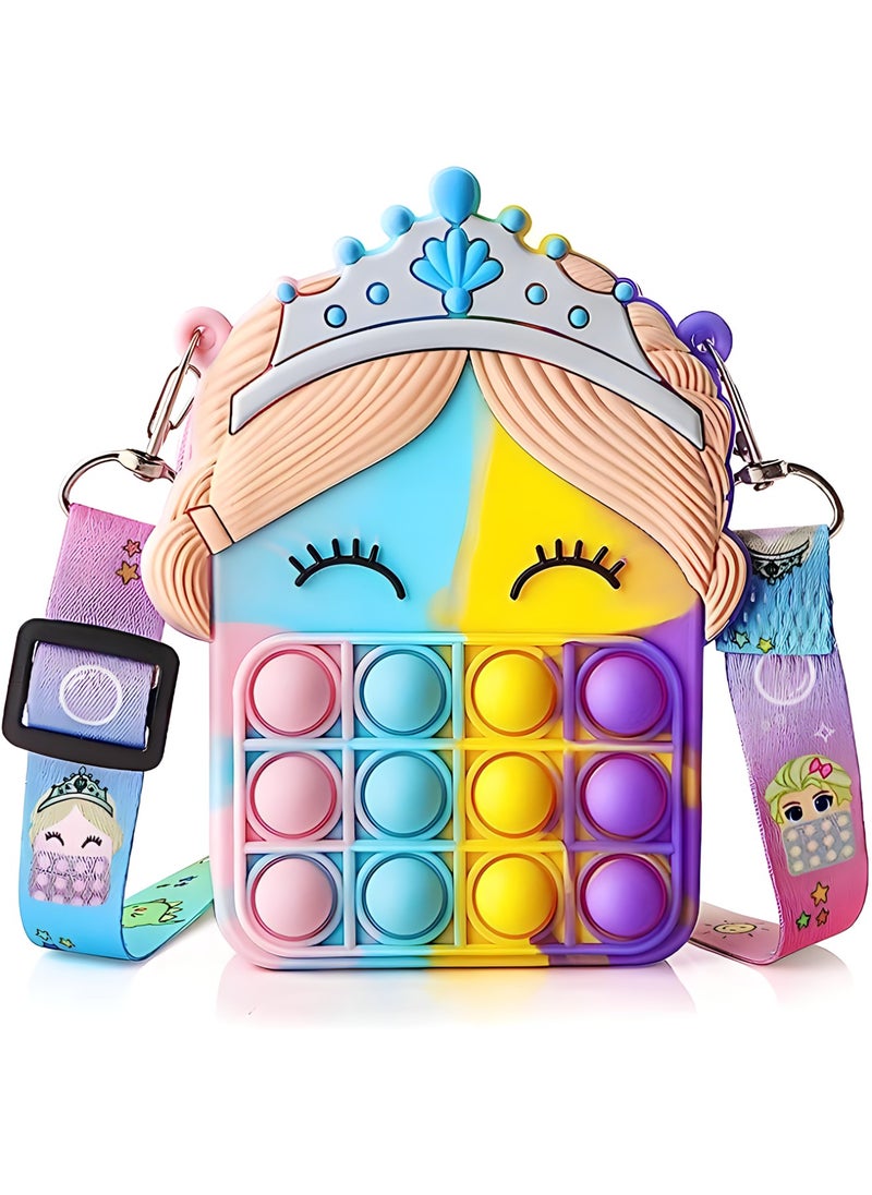 MAGIC VAULT Pop Purse for Girls Fidget Bags Toy, Bubble Shoulder Bag Princess Puppet Crossbody Bag School Supplies,Handbags Wallet for Students Teens  - Image 1