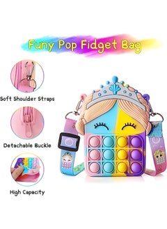 MAGIC VAULT Pop Purse for Girls Fidget Bags Toy, Bubble Shoulder Bag Princess Puppet Crossbody Bag School Supplies,Handbags Wallet for Students Teens  - Image 5