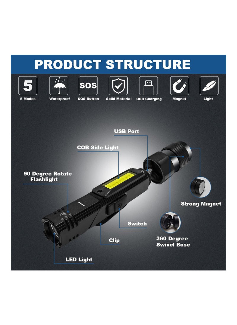 SYOSI Super Bright Handheld Torch Flashlight, Waterproof Shockproof Torch Light 3 Work Models Handheld Flashlight Solid Built Torch Light Durable Waterproof Torch Flashlight for Camping Fishing Emergency  - Image 4