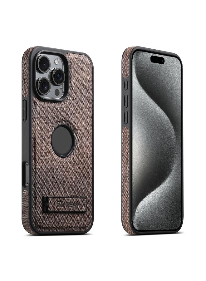 Suteni Case For iPhone 15 Pro G2 Holder Denim Leather Back MagSafe Phone Case - Image 1