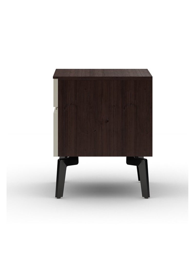 ROYALOAK Royaloak Houston Side Table | Two Drawers | HDF Construction | Elegant High-Gloss Finish | Modern Design | Durable & Long-lasting | Side Table with Storage  - Image 2